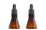 Brown color PET 20ml Cosmetic essence packaging dropper bottle
