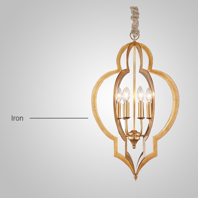 Cast iron wrought chandelier for indoor home pendant lamp (WH-CI-49)