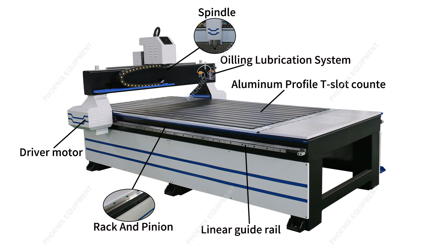3200x1700x960mm Single Spindle PM1325 3D CNC Router Machine for Wood Cutting Engraving