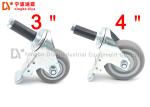 Heavy Duty TPR Solid Caster Wheels , 3/4 Inch Stem Caster Wheels