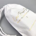 Gold Foil Logo Cards Packing 6oz Cotton Drawstring Bag