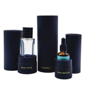 Wholesale 30ml 50ml 100ml Black Kraft Cardboard Paper Tube Perfume Bottle With EVA Insert from china suppliers