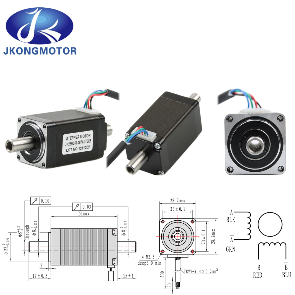 Nema11 Micro Stepping Motor Hollow Double Shaft Hybrid Stepper Motor