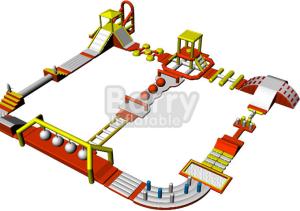Wholesale 0.9mm PVC Aqua Run Inflatable Water Obstacle Course Floating Water Park from china suppliers