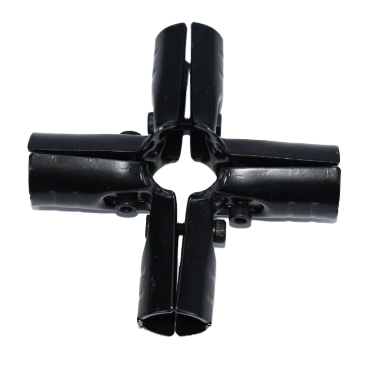 HJ-5 Electroplate Right Angle Lean Tube Connector Four End For Rack Horizontal Connection