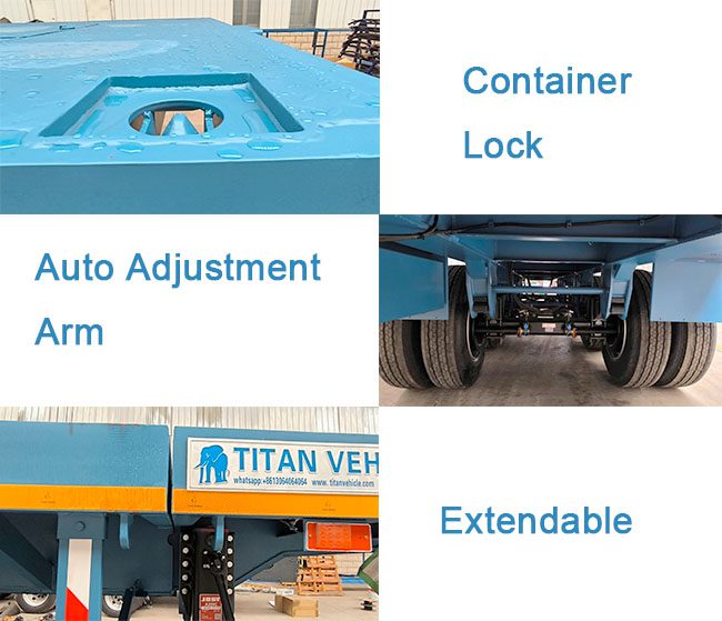TITAN Tri Axle Telescopic Trailer   24MExtendable Flatbed Trailer for Sale