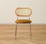 Household Rattan Backrest Cloth Dining Chair 49*46*75cm