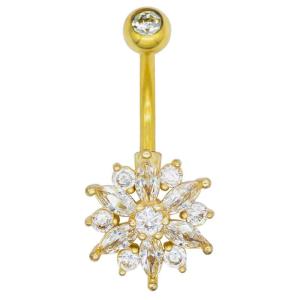 Wholesale Gold Body Piercings Jewellery Flower Dangle Belly Button Piercing 12mm from china suppliers