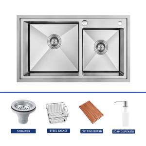 Wholesale Equal Basin Single Bowl Handmade Kitchen Sink Nano Finish from china suppliers