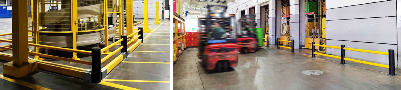 Flexible Pedestrian Barrier  Anti-Collision Guardrails Warehouse Safety Barrier Traffic Guardrails