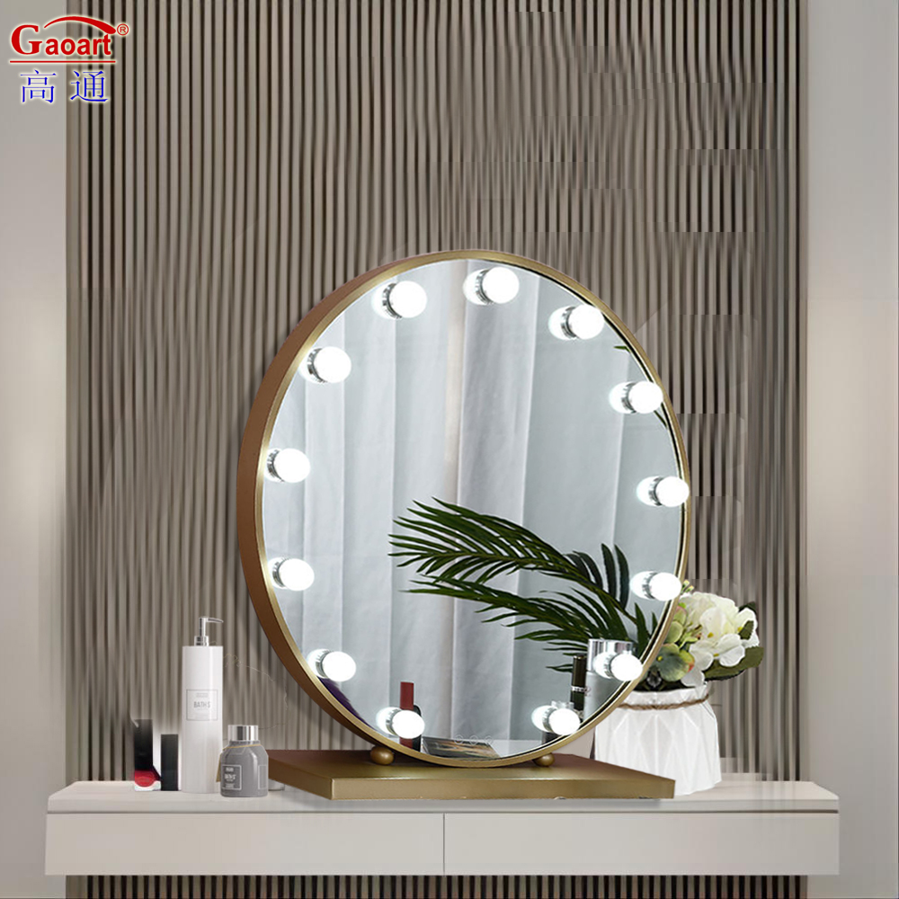Home Decor Vanity Hollywood Mirror with LED Lights Custom Round Oval Design in Chrome