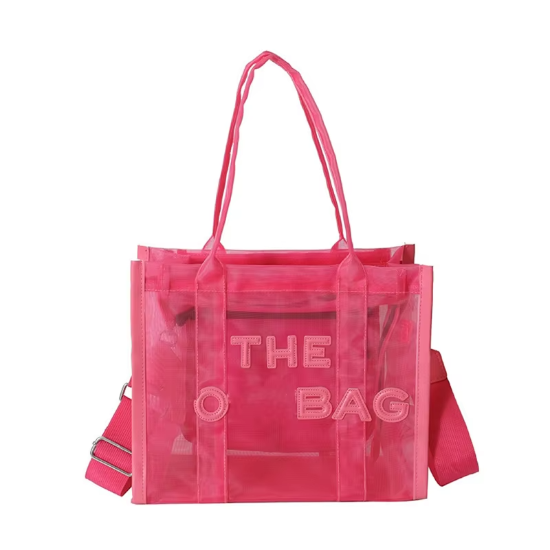 Stylish All Seasons Clear PVC Transparent Designer Large Capacity Crossbody Tote Bag
