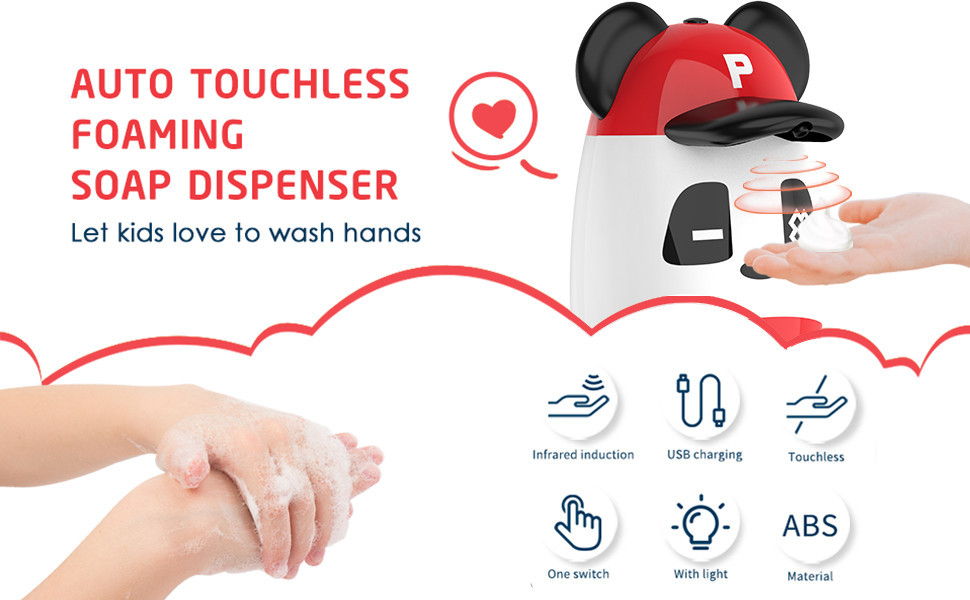 PETG Plastic Automatic Soap Dispenser 200ML USB Recharging