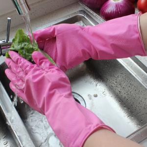 Wholesale Durable Flock Lined Rubber Gloves Comfortable Non Slip Design 35g-80g from china suppliers