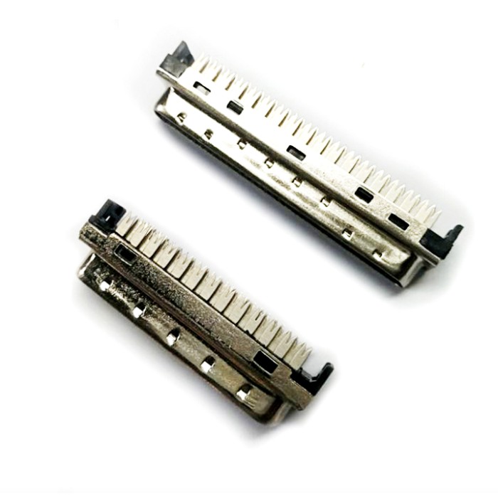 Half Pitch SCSI DB 50P Male Piercing Connector For Cable