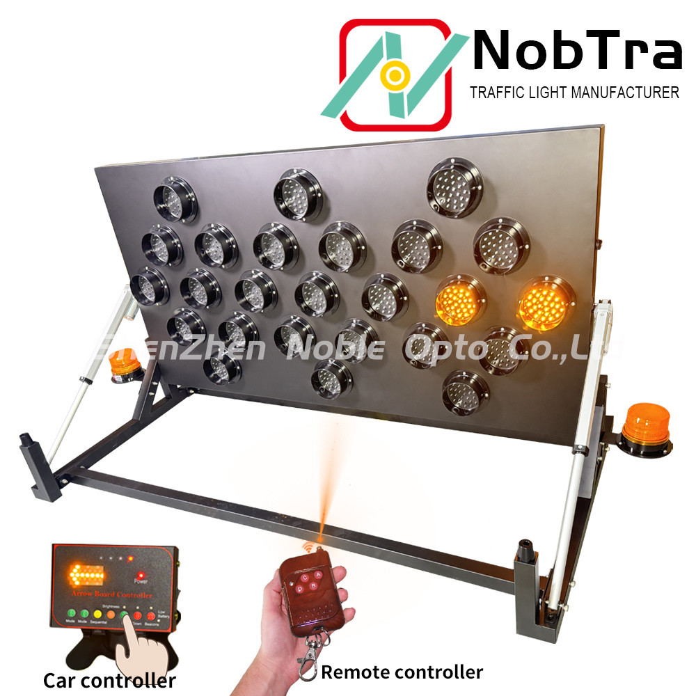 Road Maintenance Iron LED Arrow Board With Car Control Operation