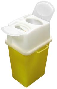 Wholesale Syringe Needle Medical Sharps Container , Yellow Sharps Bin 1L BS7320 Standards from china suppliers