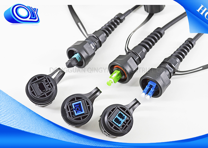 ODVA Waterproof Cable Connector / G652D 4 Core SM Single Mode Outdoor Fiber Optic Cable