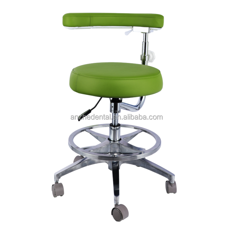 Height Adjustable Hospital Furniture Chair Micro Fiber Leather Round Shape Dentist Stool