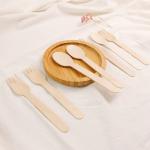 BBQ Biodegradable Disposable Tableware Eco Friendly Birch Wooden Eating Utensils
