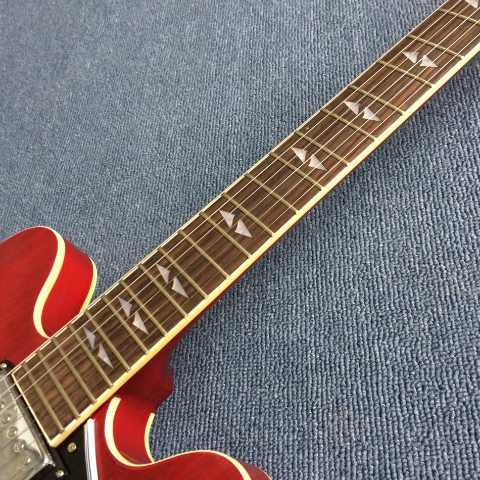 Hollow body jazz electric guitar, rosewood fingerboard mahogany body neck