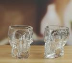 Machine Made Embossed Skull 1.5 Oz Shot Glasses