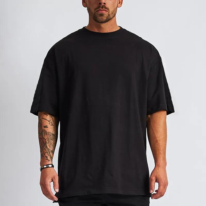 New Design Luxury Quality Cotton Loose Fit Little Drop Shoulder Brand Blank Oversized Men T Shirt