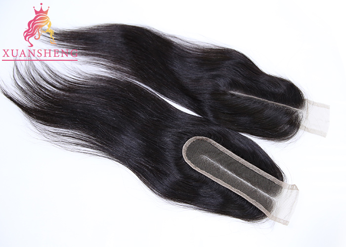 Virgin Human Hair Kim K 2X6 Brazilian Straight With Middle Part Lace Closure