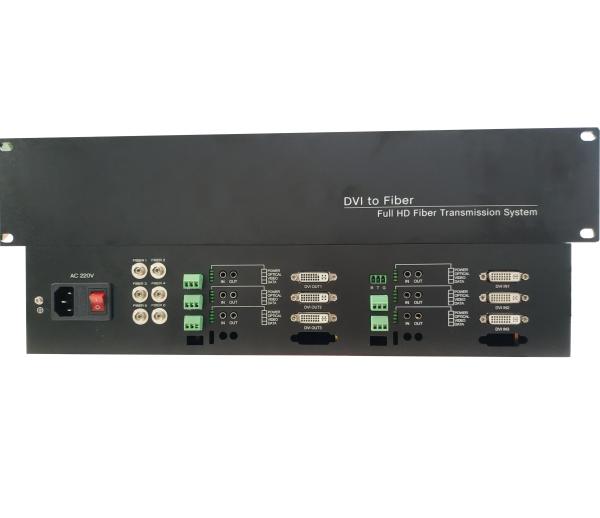 Rack 1080P/60Hz 6 core 6channel 6 data 6audio Lossless Dvi video fiber converter