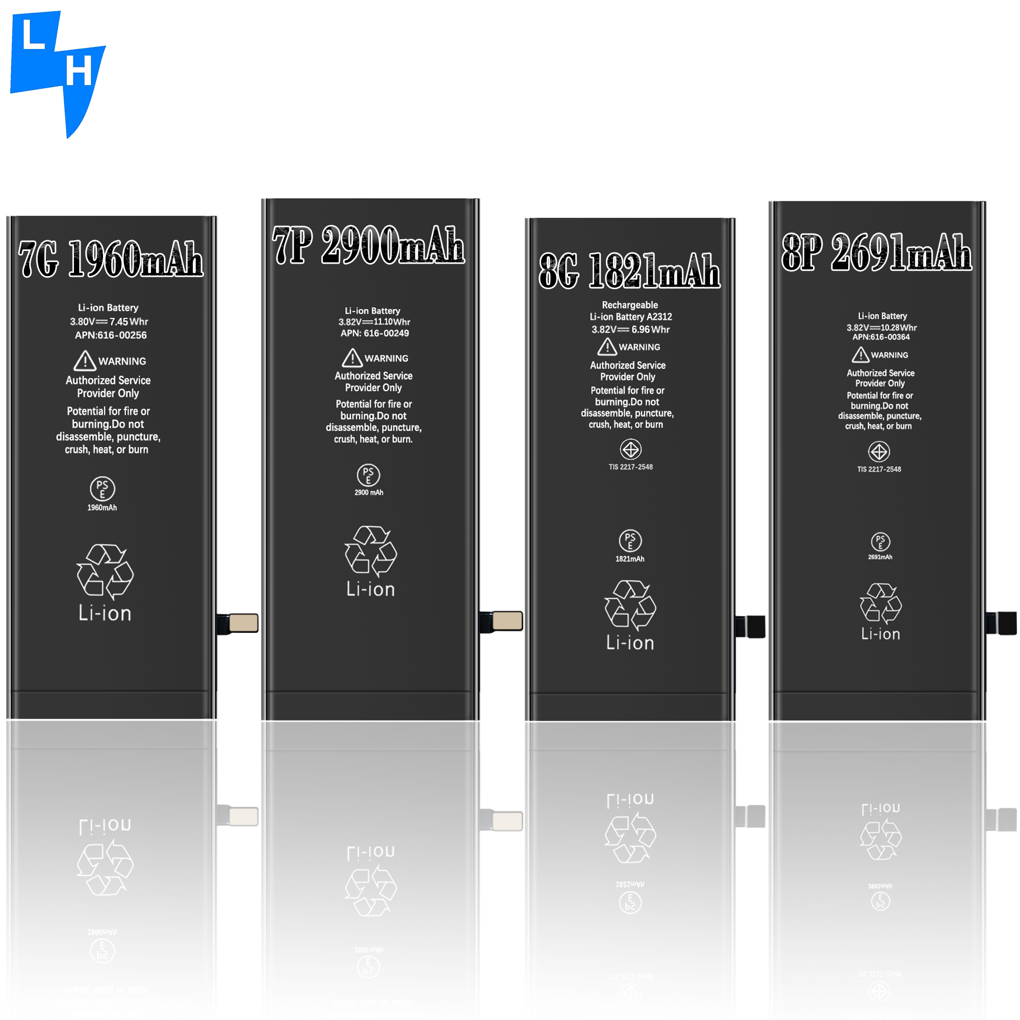Rechargeable Batteries for 5G 5S 5C 6G 6S 6P 6SP 7G 7P 8G 8P Mobile Phone Rechargeable