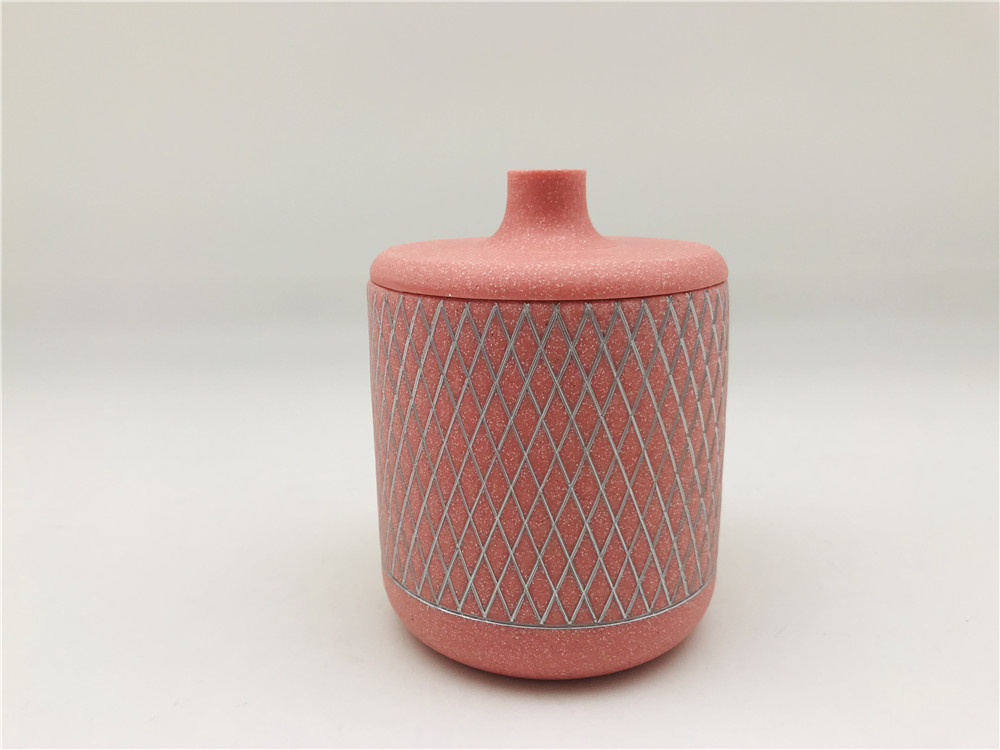 Sand Stone Polyresin Bathroom Accessories Silver Hand Painted PINK Color