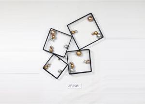 Wholesale ZY19164 Metal Wall Art Geometric Circular Abstract Modern Cross 37 Inch Black And Gold Color from china suppliers