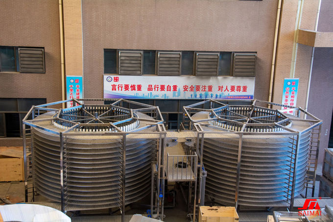 Loaf Cake Production Line SUS304 Mesh Belt Spiral Cooling Tower