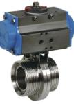 1 Inch Sanitary Control Valves Pneumatic Operated Butterfly Valve Welded End