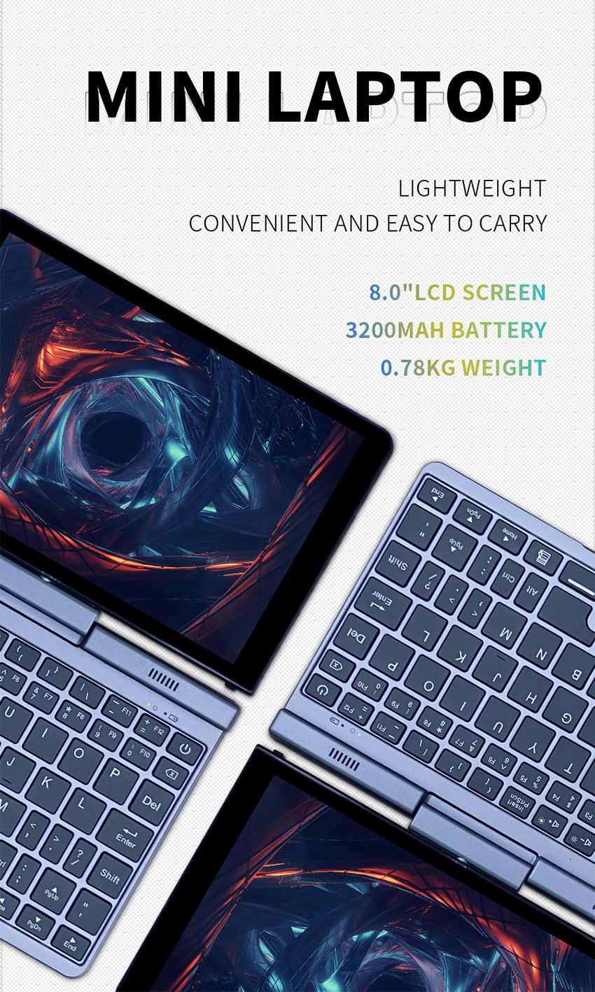 Odm Small Laptop Computer 8 Inch Ips Touch Screen 2 In 1 For Office