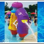 Fiberglass, PVC Kids Recreation Waterpark Equipments, Pencil Spray Park