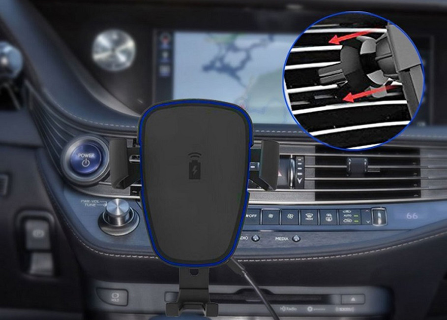2018 Shenzhen 10W fast charger with holder qi standard usb cell phone wireless car charger for Samsung IPhone