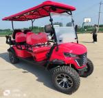 Six Seater Bright Pink Electric Off Road Luxury Golf Cart Lithium Battery