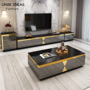Wholesale Stainless Steel Luxury Gold Coffee Square Table 40cm Height Italian Marble Top from china suppliers