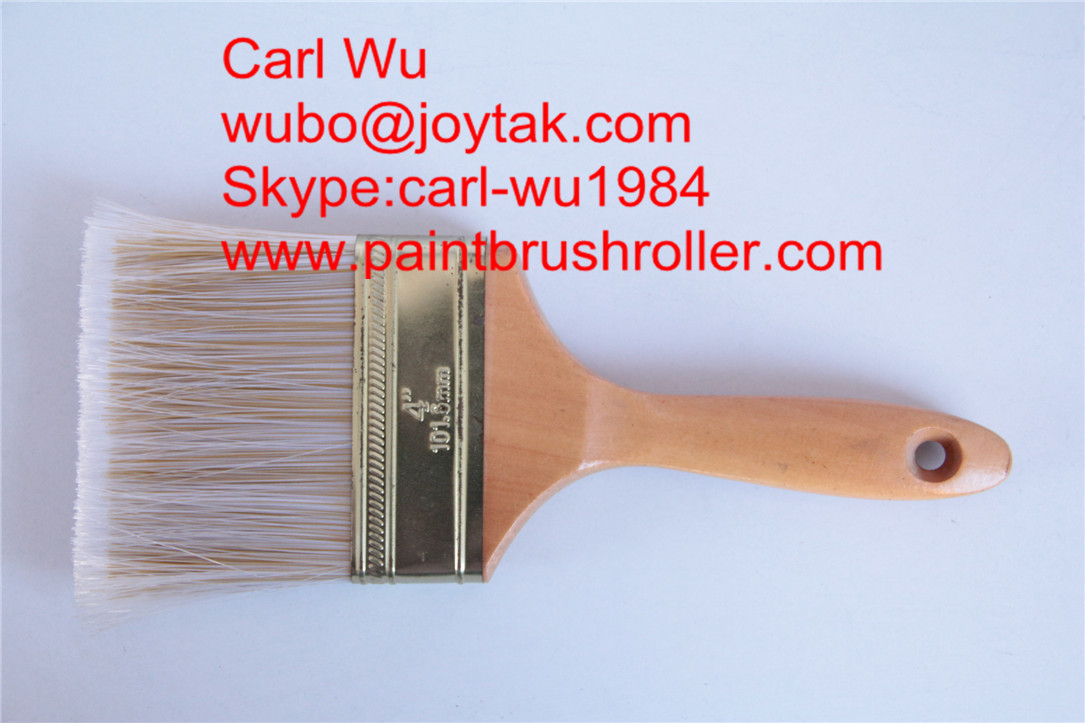 Natural pure bristle Chinese bristle synthetic mix paint brush wood handle plastic handle 4 inch PB-003