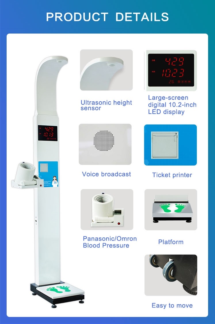 Blood Pressure Height Weight And Bmi Machine Pulse Measurement Calculate