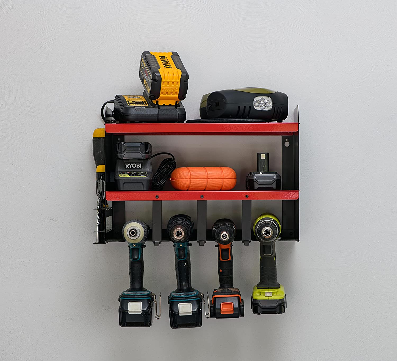 Organize Your Power Tools with Wall Mount Cordless Drill Storage Box White and Other