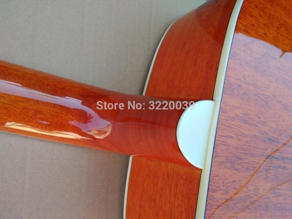 Top Quality 41 inch Orange color G Hummingbird classic acoustic guitar,Factory Custom Solid Spruce top guitar
