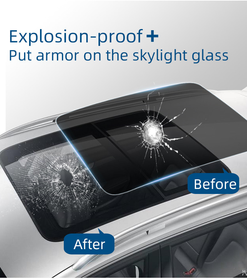 99% Heat Rejection UV Blocking Light Blue Car Sunroof Window Film TPU Panoramic Skylight Protection Film