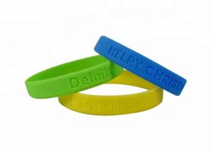 Wholesale Customized Debossed Sports Silicone Wristbands 202x12x2mm Solid Colors from china suppliers