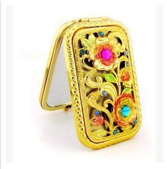 New creative promotion gift customed diamond logo copper apple luxury pocket