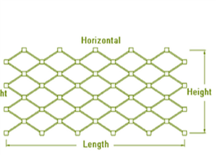 Corrosion Resistant Stainless Steel Wire Rope Fence / 80mm Woven Wire Mesh Balustrade
