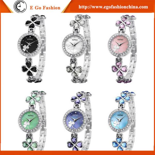 KM06 Black Blue Purple Crystal Watch KIMIO Watches Woman Women Quartz Watch Gift