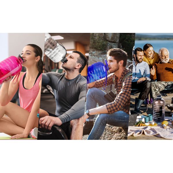 Water Bottles Fitness Gym Sports Jug Big Capacity Plastic eco friendly Water Bottle with Straw Drinking