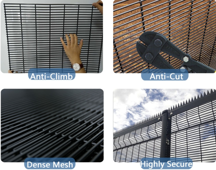 Low Carbon Steel Wire Clear View Anti Climb 358 Security Fencing 1.8*2.5m
